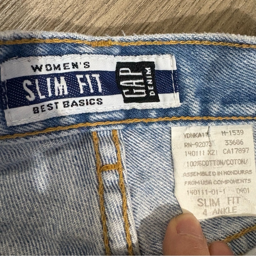 Vtg 80’s Gap Denim Slim Fit High Rise Jeans Sz 4 Ankle Light Wash 90s Retro - Picture 2 of 11